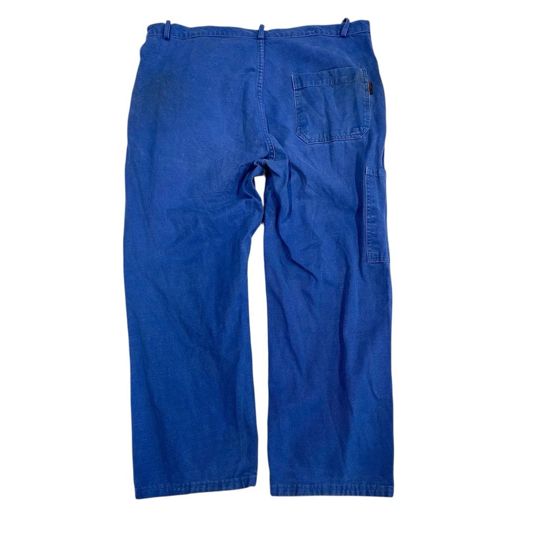 W38 ユーロヴィンテージ 70s フレンチワークパンツ ブルー メンズL