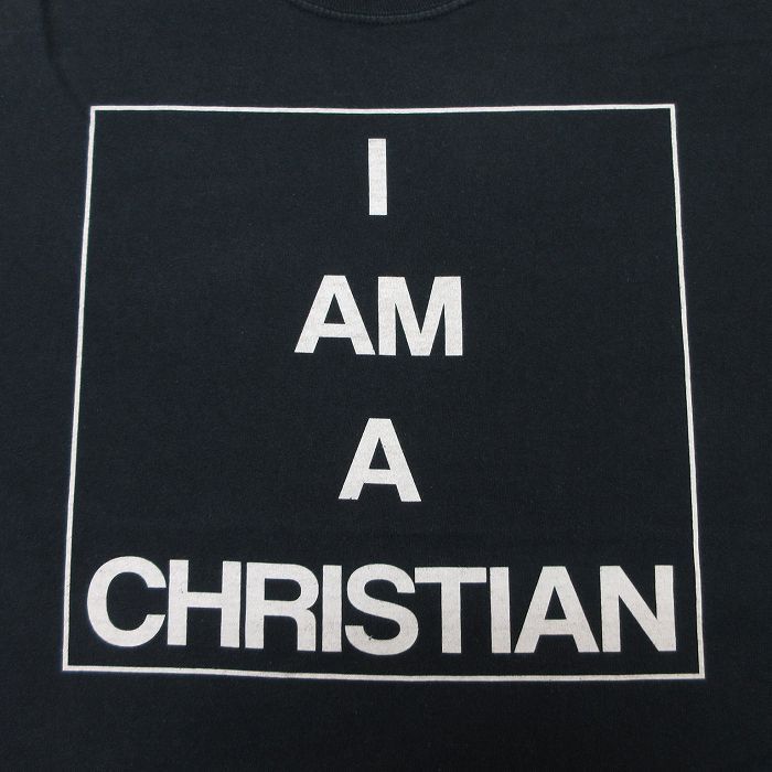XL/古着 ノースリーブ ビンテージ Tシャツ メンズ 00s CHRISTIAN コットン クルーネック 黒 ブラック 25jul03 中古