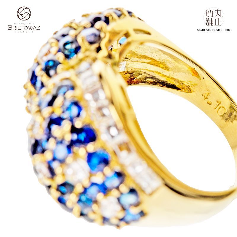 【得価NEW】18金 K18 サファイア　ダイアモンド　リング　指輪 アクセサリー