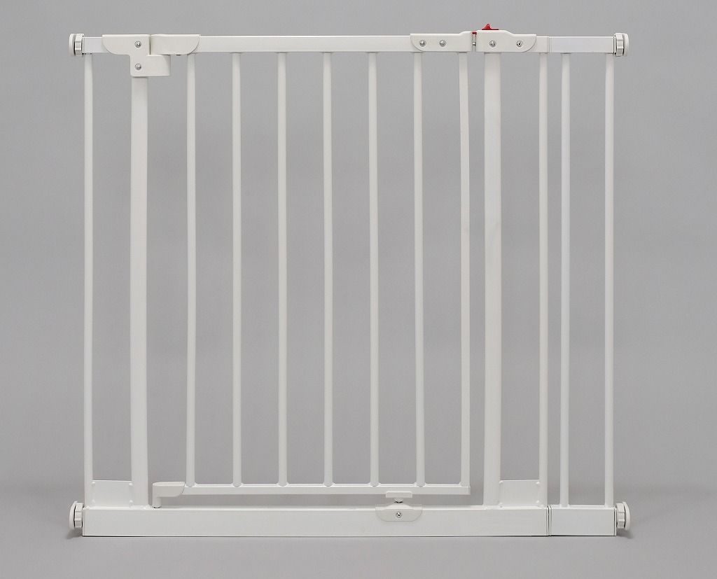 アイリスオーヤマ ペットゲート ドア付き 突っ張りタイプ オートクローズ 幅69.5×高さ78cm 小型犬用 中型犬用 ロックレバー付き 最大90cm ホワイト SPG-720A IRIS OHYAMA