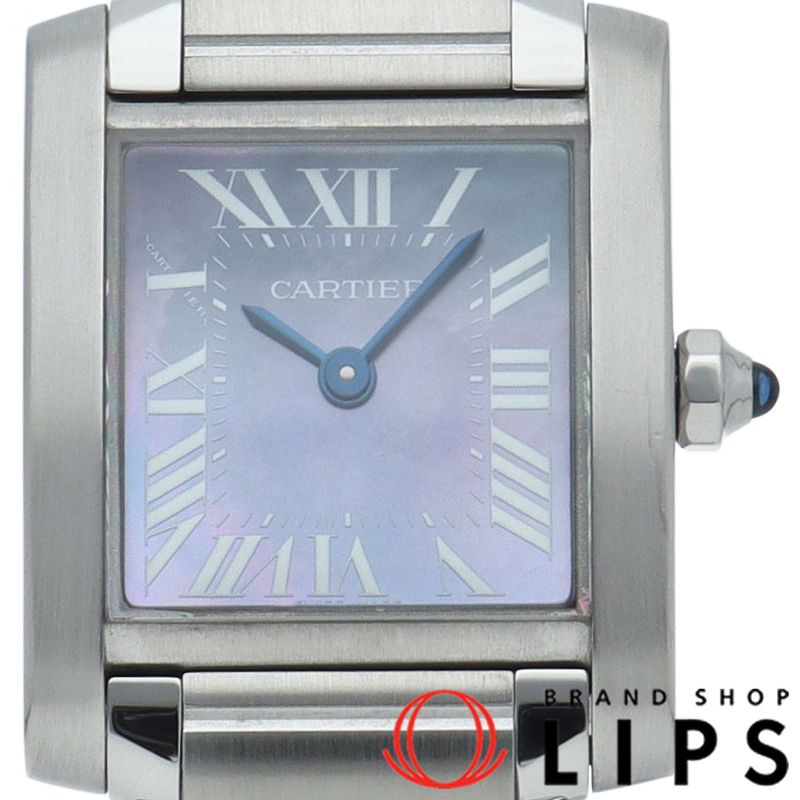 カルティエ タンクフランセーズSM ウォッチ ブルーシェル W51034Q3 箱  