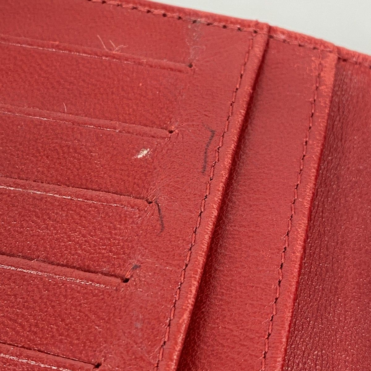 5hb1022-h】シャネル 長財布 マトラッセ ラムスキン レッド シルバー  