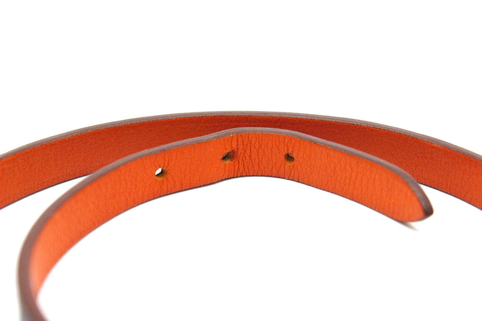 Hermes レザー ブレスレット アピ 4連 エルメス バングル エルメス アピ ブレスレット バングル レザー オレンジ ブラック