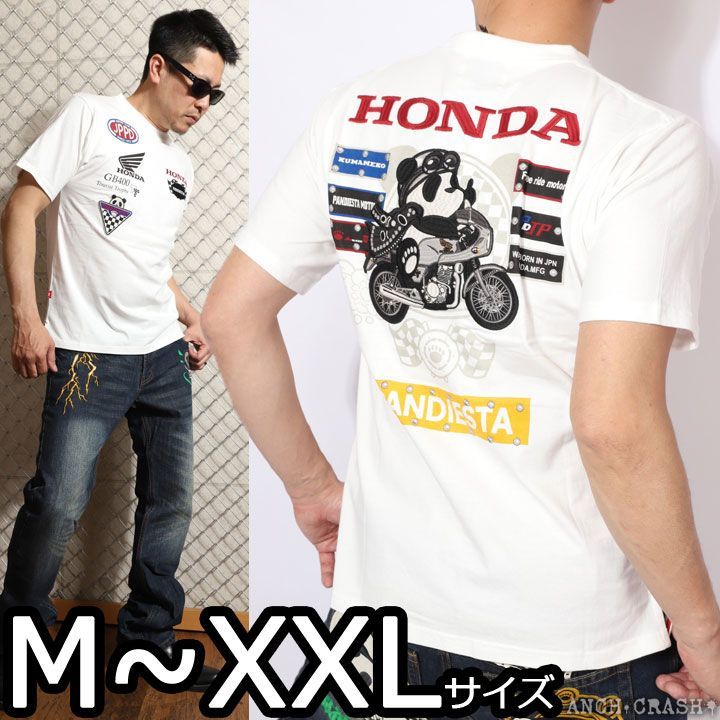 HONDA×PANDIESTA GB400TT 半袖Tシャツ 523502 ホワイト パンディエスタ ホンダ TEE アメカジ
