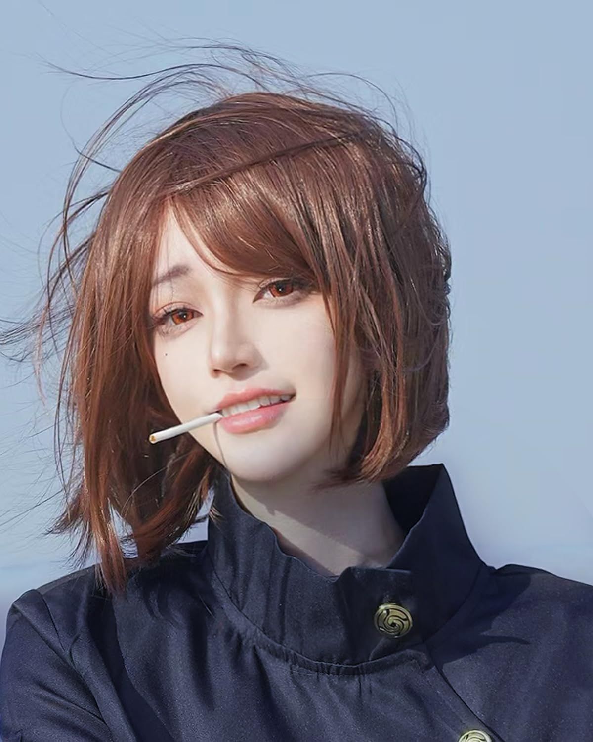 Amazon.co.jp: [yofab] 家入硝子 コスプレ ウィッグ付き 学生