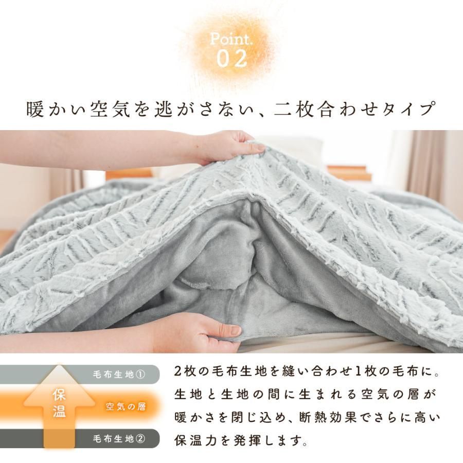 西川 中わた入りラビットファー調