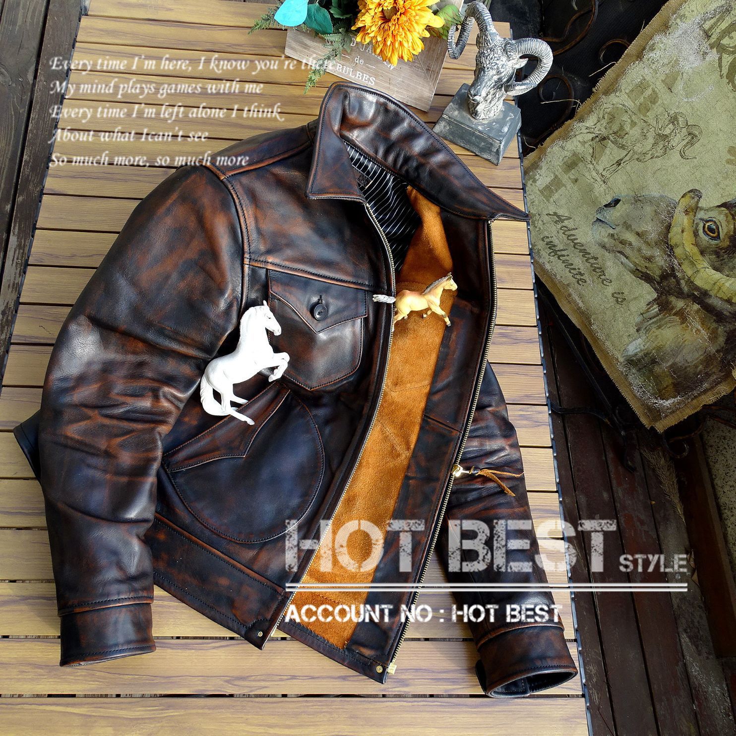 茶芯ホースハイド シングルライーダース レザージャケット 馬革 XL 1.2