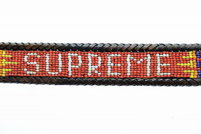 シュプリーム SUPREME 12SS BEADED BELT RED L/XL ビーデッド ベルト  