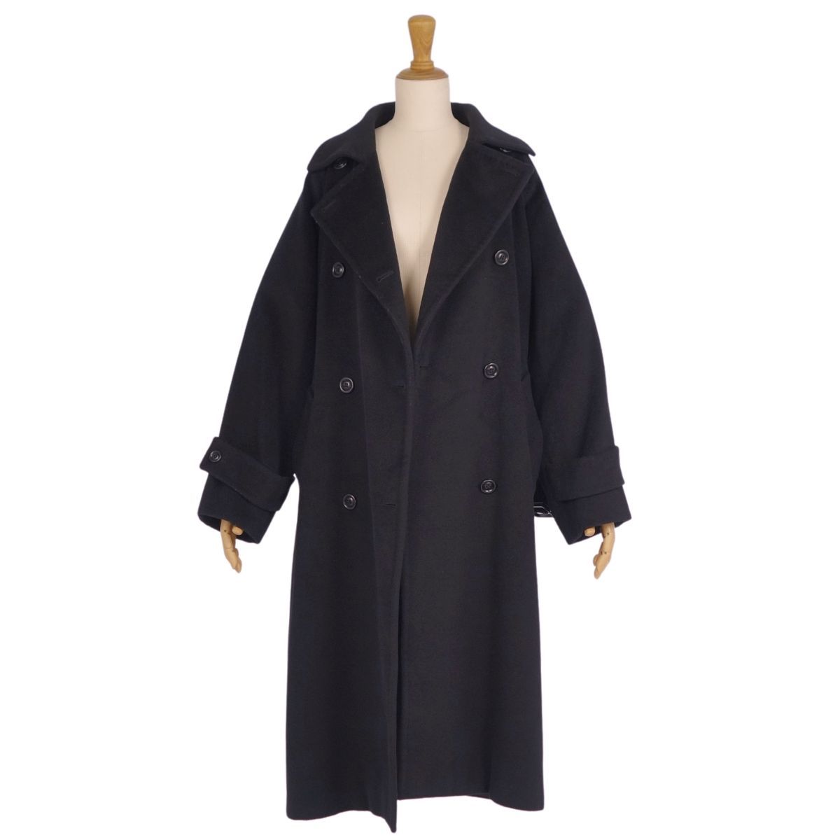 美品 マックスマーラ Max Mara コート 白タグ ベルト付き ロングコート