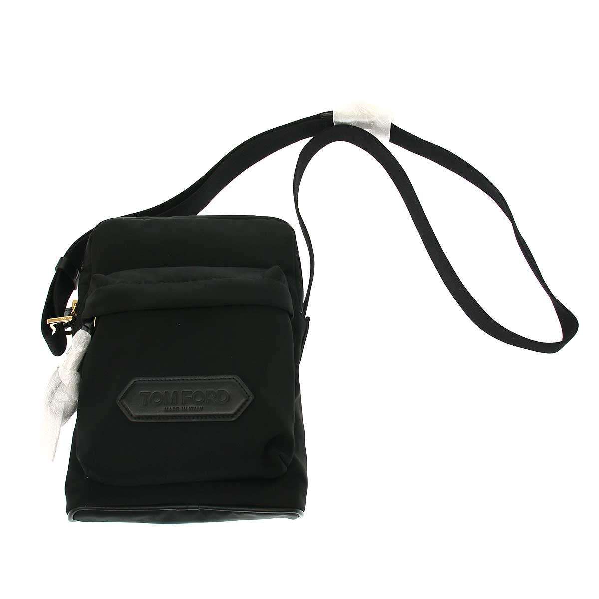TOM FORD ナイロンメッセンジャーバッグ Tom Ford Black Logo nylon crossbody bag for Men Online USA