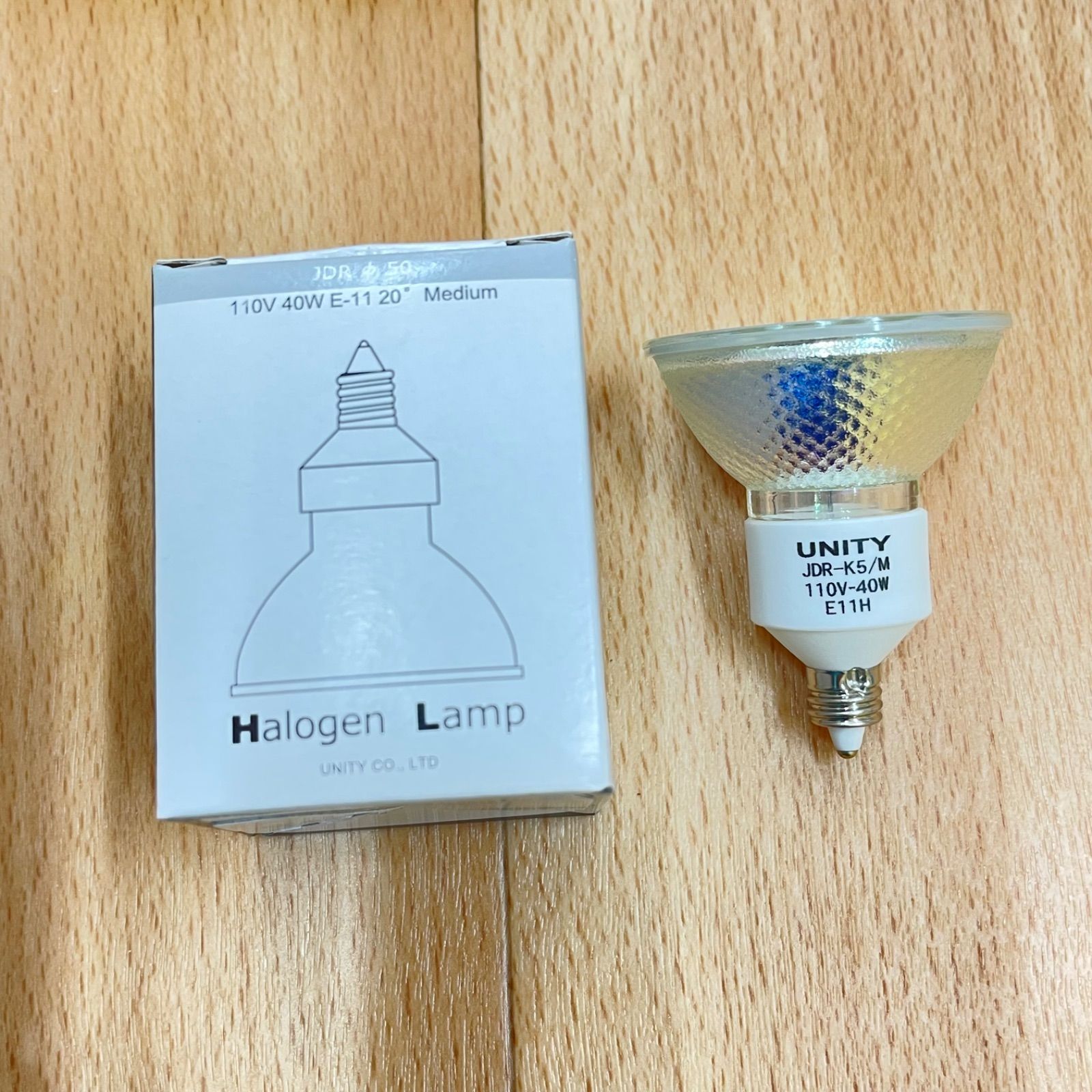 新品未使用 ユニティー ハロゲン電球 110V40W E11H JDR-K5/M 11個セット