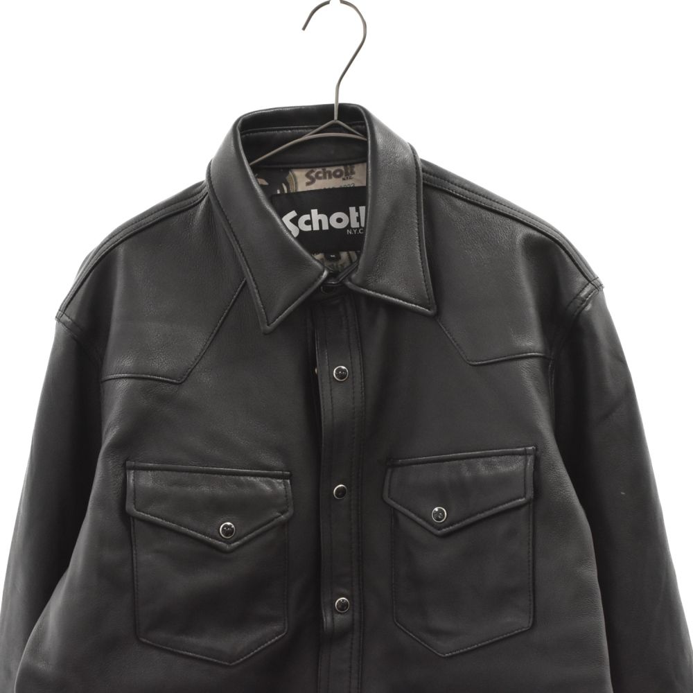 SCHOTT (ショット) LAMB LEATHER WESTERN SHIRT ラムレザーウエスタン ...