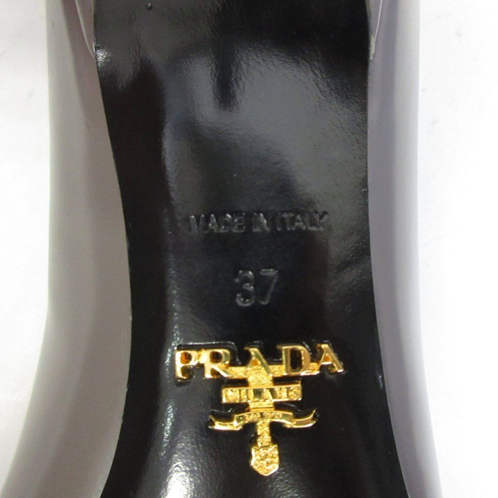 プラダ PRADA 極美品 バイカラー パンプス レザー ポインテッド