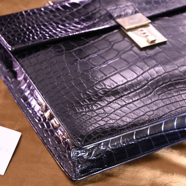 本物 極上品 グッチ 最高級クロコダイルレザー ロックダイヤル