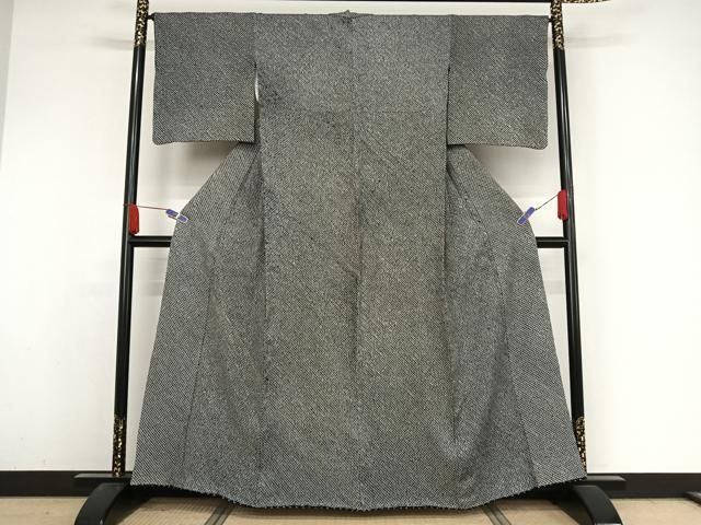 平和屋着物●大変加工の良い総絞り小紋　黒地　正絹　逸品　AABD9974cs 平和屋着物○大変加工の良い小紋 総絞り 黒地 正絹 逸品 AABA4520np