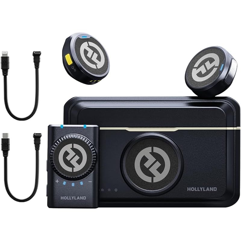 Hollyland 2025新機 Lark M2 camera-ワイヤレスマイク-ピンマイク-軽量9g-48Khz|24Bit-カメラ対応-ノイズキャンセリング-300m転送距離-Vlog撮影 黒 0