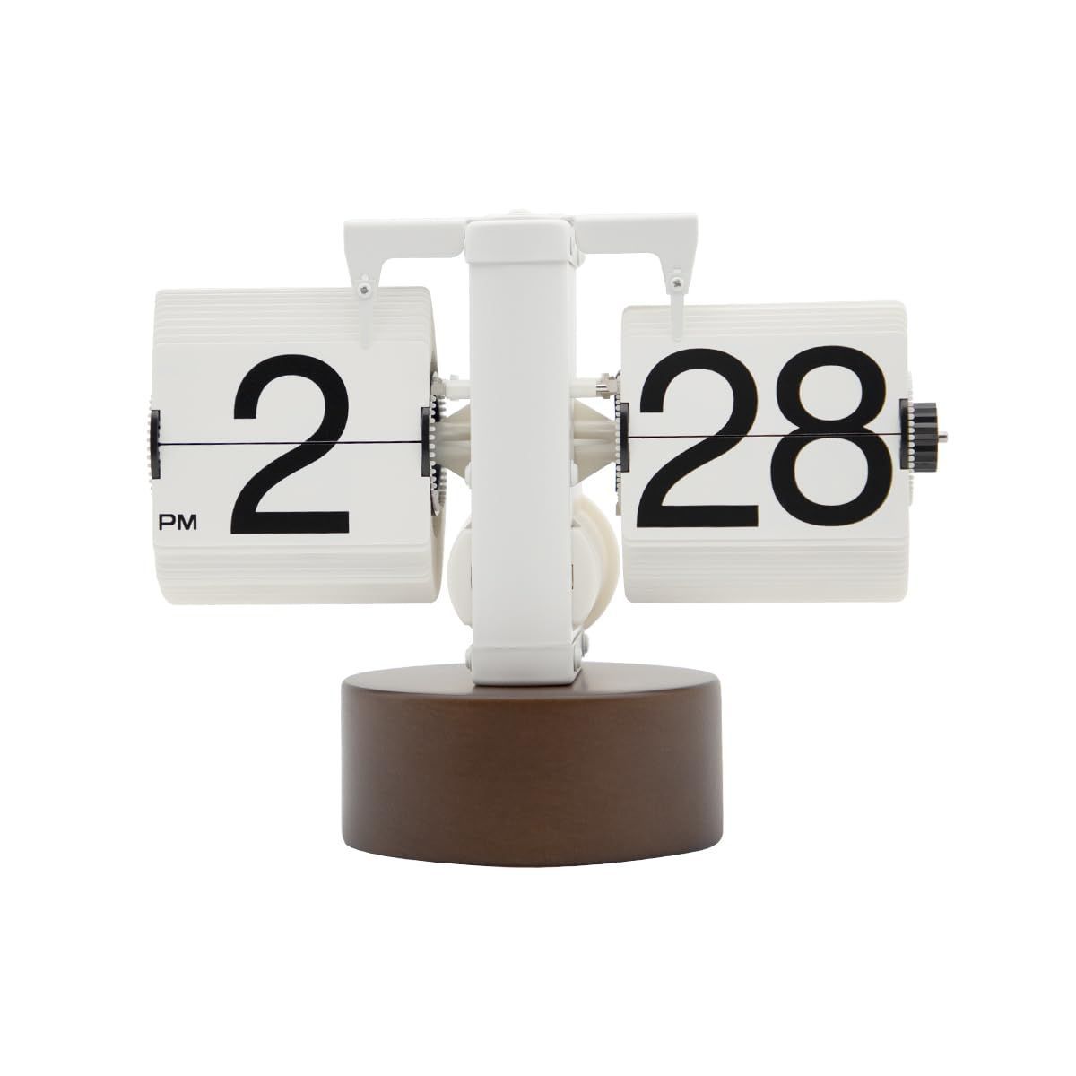 木製 パタパタ時計 フリップ時計 レトロ 置き時計 自然の木 フリップクロック おしゃれ 贈り物 インテリア LAEYI デスク時計 彼氏友達贈り物 白