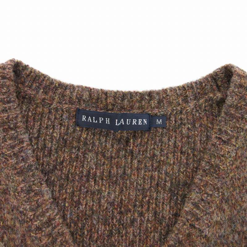 Ralph Lauren LAUREN ☆ニットブルゾンM☆ブラウン系
