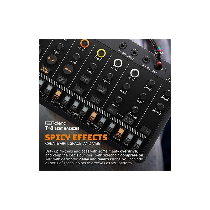 【安心の国内正規商品】  Roland ローランド AIRACOMPACTビートマシン T-8 リズムマシン ステップシーケンサー内蔵 コンパクトサイズ ビートメイク|TRシリーズのドラム サウンド|TB-303のベース サウンド 1 全国送料無料！