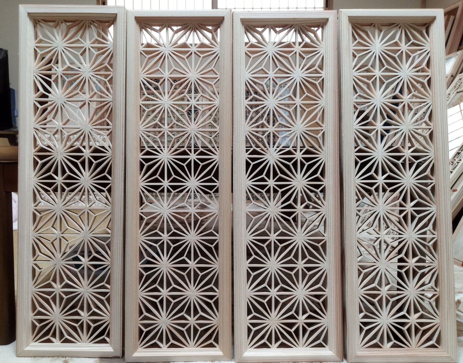 206❣️閉店特価！値下げ交渉OK❣️ 麻の葉組子 2 枚一組 木製