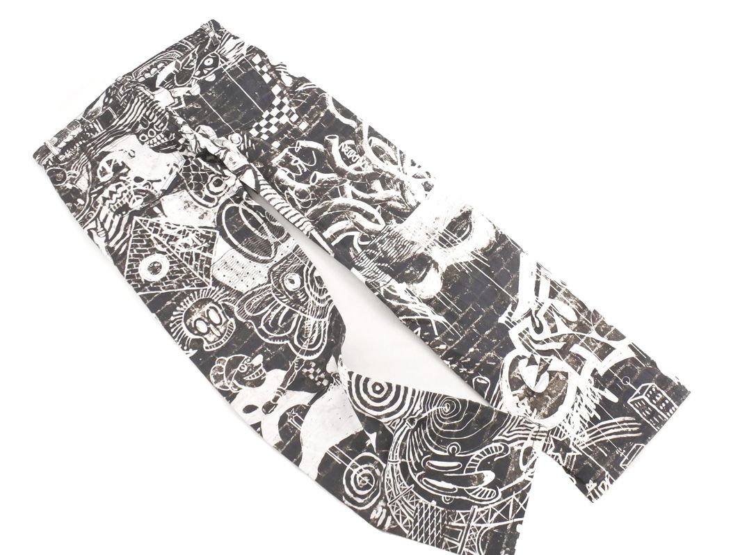 Jean Paul GAULTIER ジャンポール ゴルチエ 総柄 パンツ size29 白ｘ黒 レディース DECORATOM_COM_BR