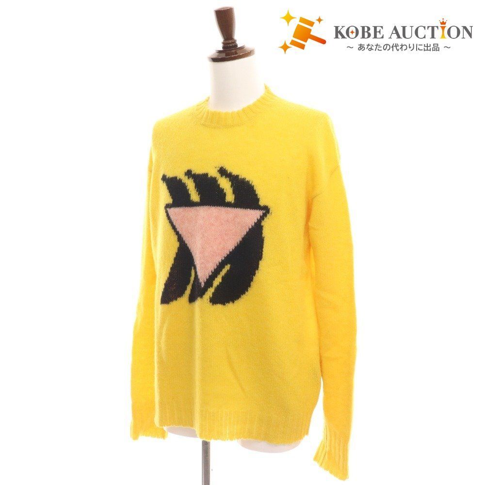 □ プラダ ニット セーター 長袖 トップス バナナ フロントプリント