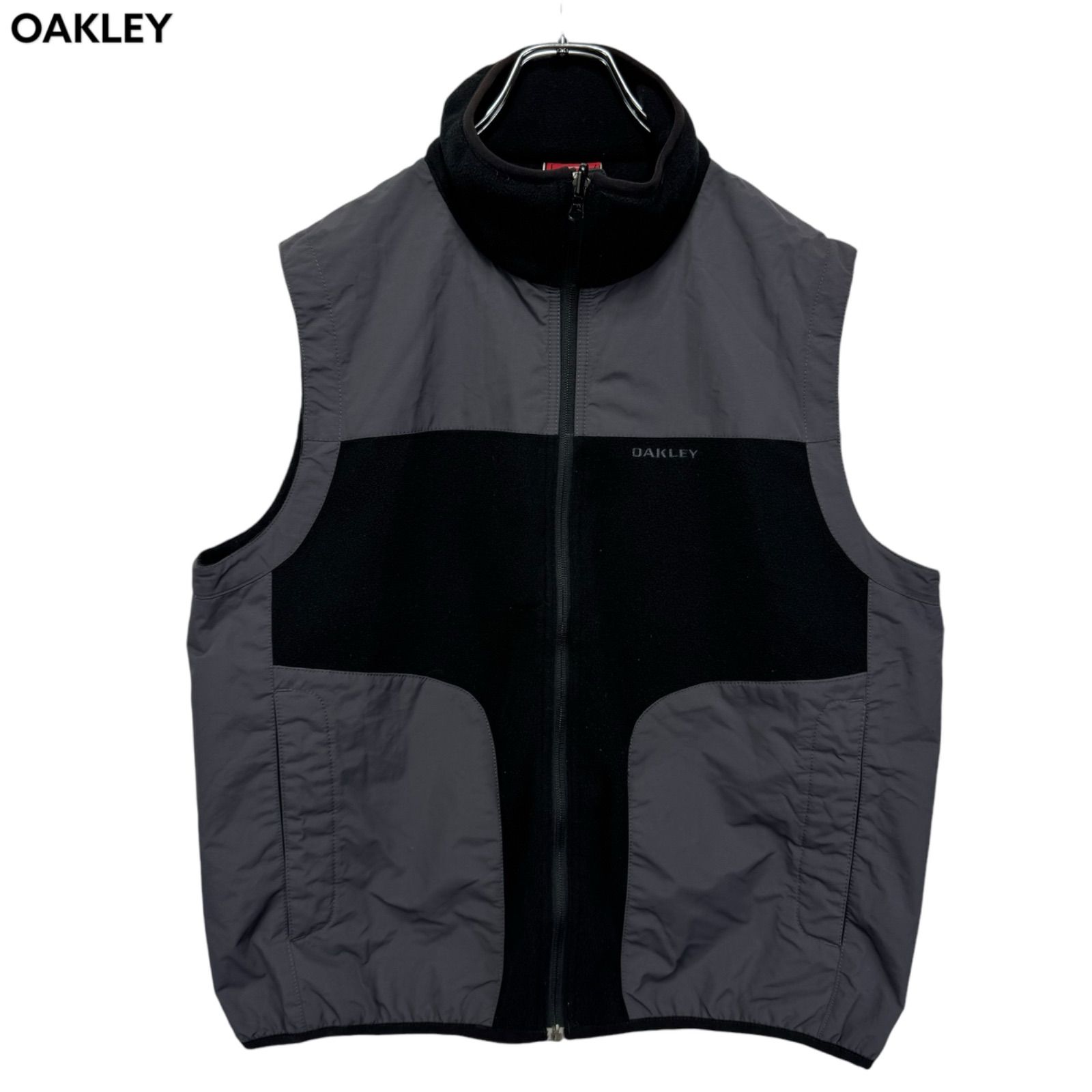 Oakley Logo Embroidery Fleece Nylon Vest Jacket オークリー フリース ナイロン ベスト ジャケット 刺繍ロゴ 古着