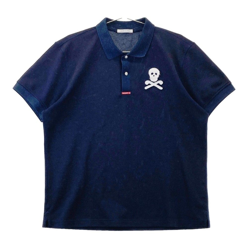 【美品！】MARK&LONA マークアンドロナ ポロシャツ スカル レッド 赤 XLサイズ MARK\u0026LONA マークアンドロナ 半袖ポロシャツ スカル 総柄 ブラック系