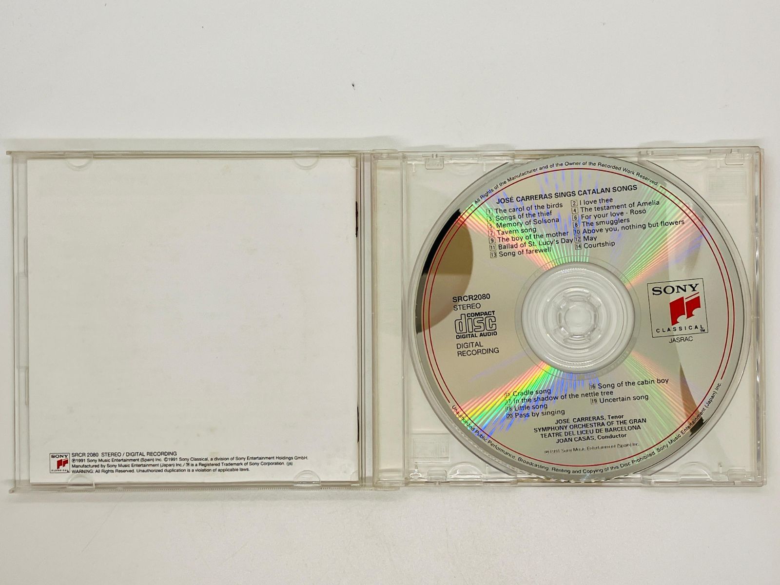 CD カレーラス 鳥の歌 カタロニアの歌 / JOSE CARRERAS SINGS CATALAN