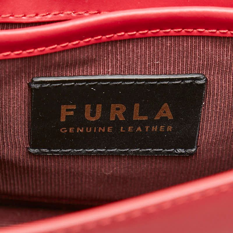 極美品　フルラ　チェーンショルダーバッグ　ミニ　オールレザー　黄色　ロゴ　金具 FURLA - フルラ ロゴ チェーン ショルダーバッグ レザー