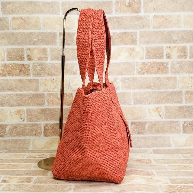 ヘレンカミンスキー ☆ 2way ラフィア かごバッグ ハンドバッグ レッド