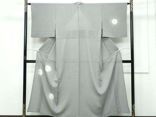 平和屋着物■極上　夏物　訪問着　絽縮緬　竹屋町刺繍　蛍暈し　千鳥　灰汁色地　逸品　CZAA2882s5 平和屋着物□極上 夏物 訪問着 絽縮緬 竹屋町刺繍 蛍暈し