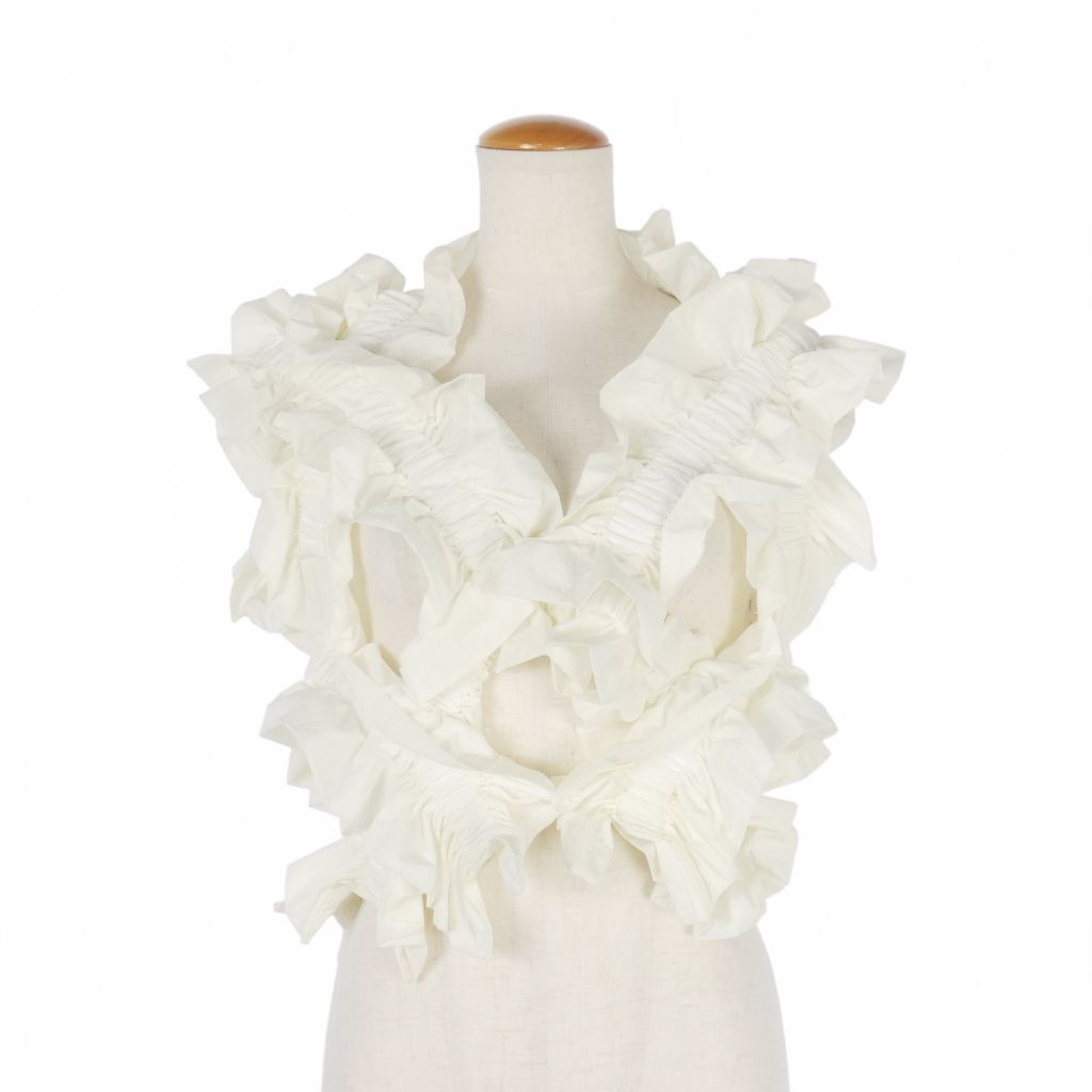 HOUGA/ホウガ kiki frill vestフリルベスト ホワイト 【公式通販】