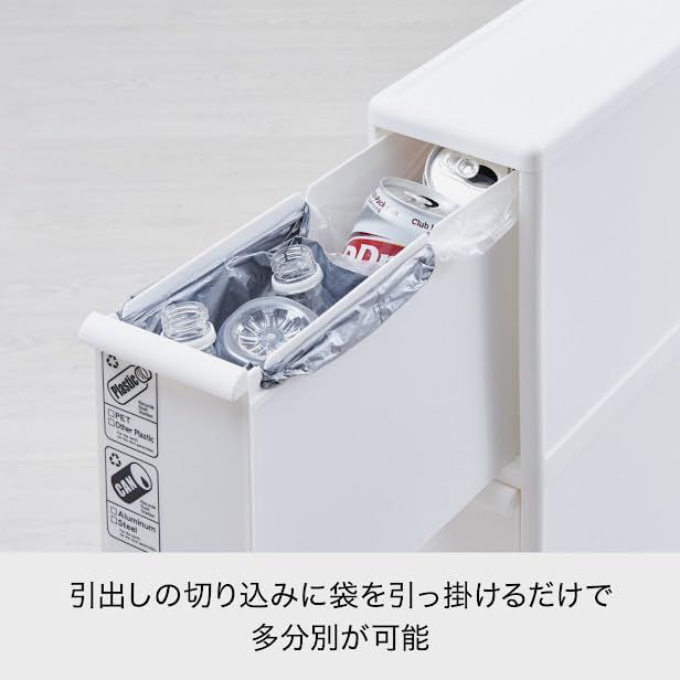 儚げスタイリッシュ 在庫処分 BS-3 日本製 引出し分別ペール 約42L ブラック 幅17×奥行き46.5×高さ88.1cm ダストボックス 分別引出しステーションスリム3段 フタ付きゴミ箱 別売キャスター取り付け like-it ライクイット ベルト