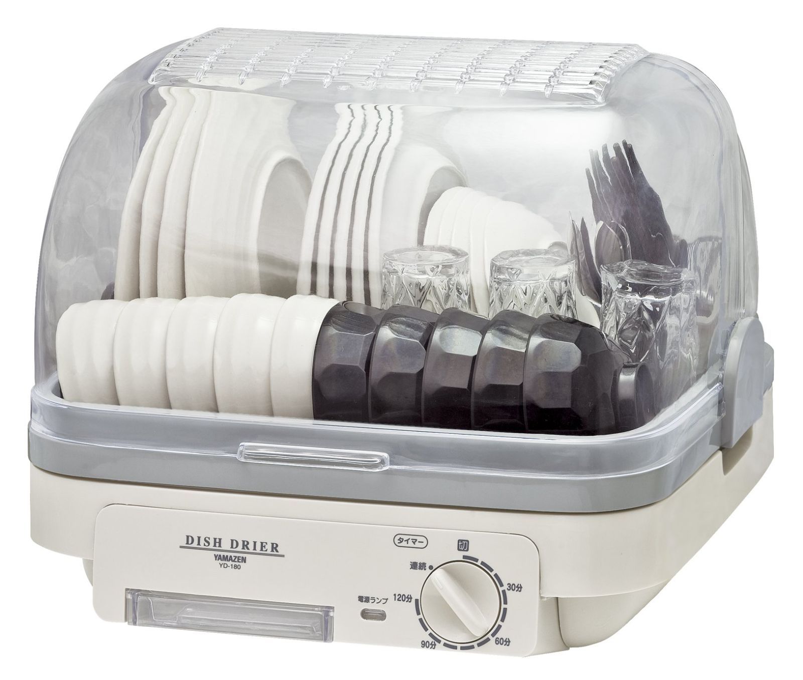 新着商品 120分 タイマー付き 5人分 ライトグレー 自然対流式 食器乾燥器 抗菌|防カビ 山善 YD-180 LH