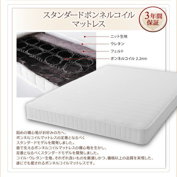 スタンダードボンネルコイルマットレス付き