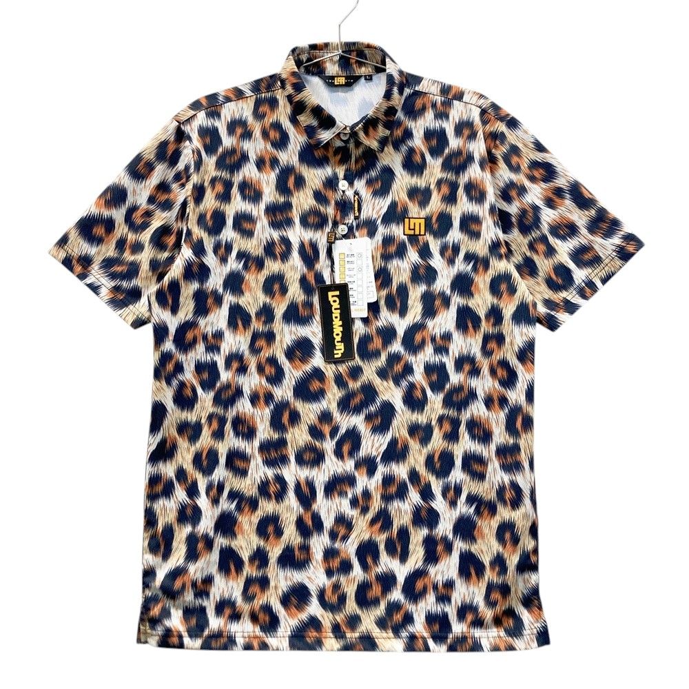 サイズ：L LOUD MOUTH ラウドマウス 半袖ポロシャツ ファジーレオパード 総柄 ブラウン系 [240101535184] ゴルフウェア メンズ ストスト