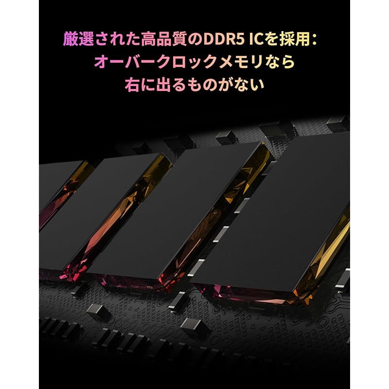Acer Predator Vesta DDR5 6000MHz デスクトップPC用メモリ 64GB 32GB×2枚 CL30 RGB 発光型 シリーズ PC5-48000 Intel XPM 3.0 準拠 AMD EXPO メモリキット ブラック