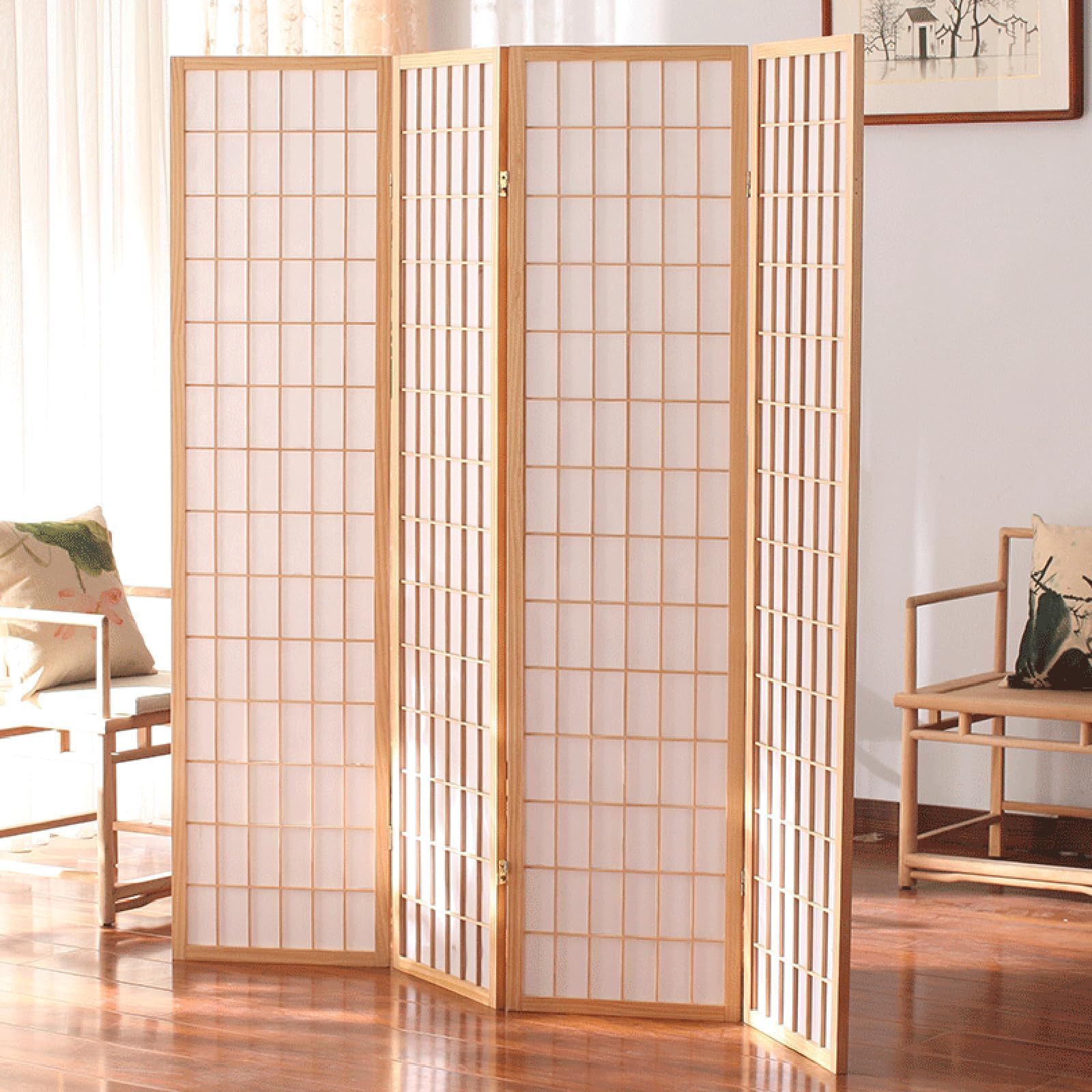 新着商品 4連 間仕切り 和風衝立 パーテーション 高さ150 178cm スクリーン おしゃれ 完成品 部屋 仕切り 屏風 Fuyutu 目隠し 軽量 折りたたみ 飲食店 オフィス 事務所 WWW_KANDAIZUMI_COM