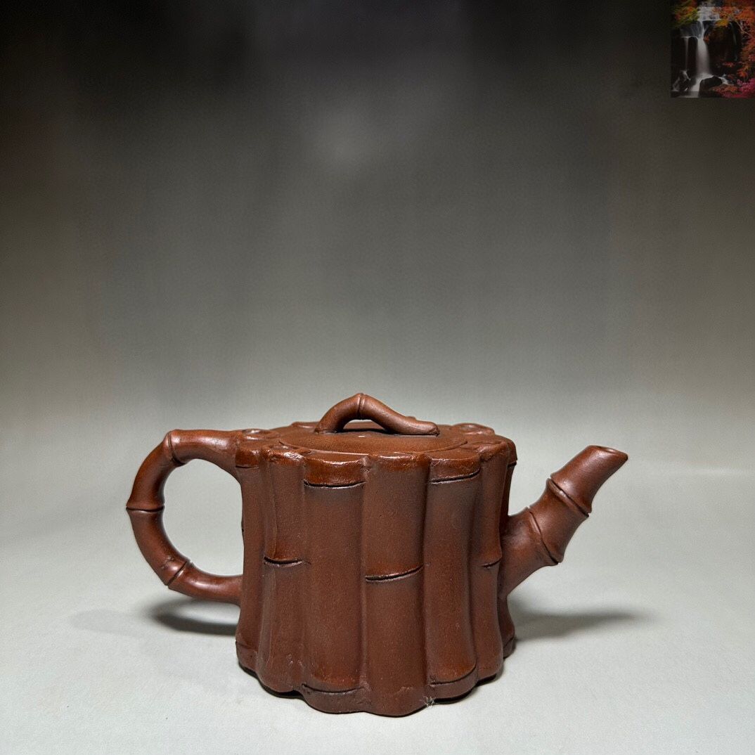 旧家蔵出し 宜興紫砂壷 時大彬 竹段壷 紫砂壷 茶道具 酒道具 供養品 古