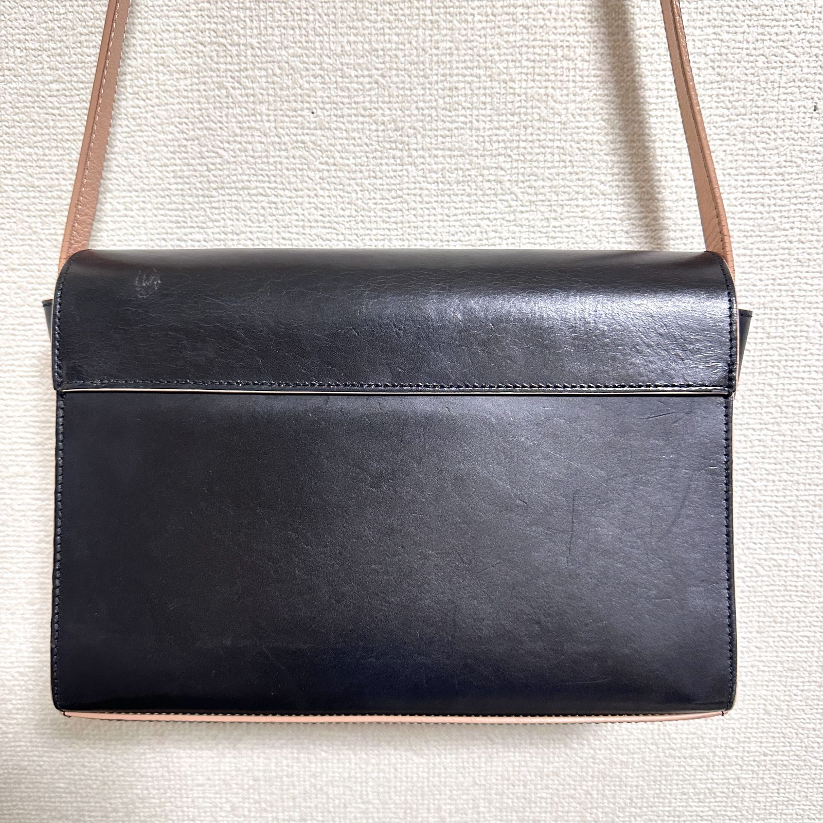 COS コス シボ革レザー クロスボディシルバー金具 ショルダーバッグ