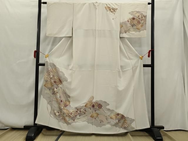 平和屋着物□訪問着 扇面花文 金彩 正絹 逸品 AAAW9756gw