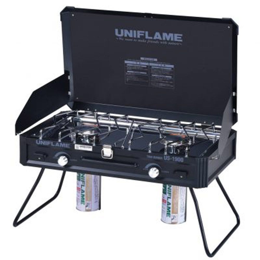 ユニフレーム UNIFLAME アウトドア ツインバーナーUS-1900 ブラック LTD 防風 火力調整 キャンプ 調理 料理 キャンプ飯 BBQ 高強度ゴトク 610350 -
