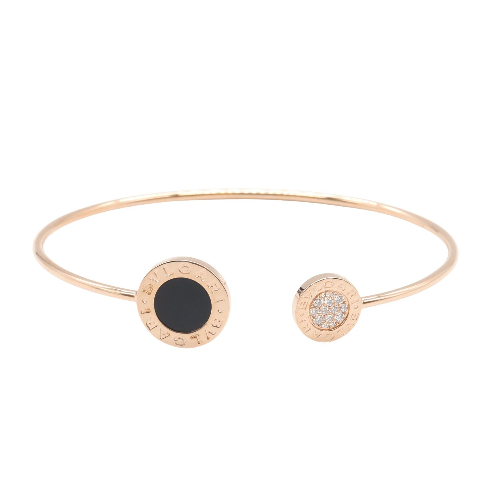 ブルガリ BVLGARI ブレスレット ブルガリブルガリブレスレット オニキス パヴェダイヤ 腕回16.5㎝ K18PG ピンクゴールド ダイヤモンド ブルガリブルガリブレスレット オニキス パヴェダイヤ レディース Used A