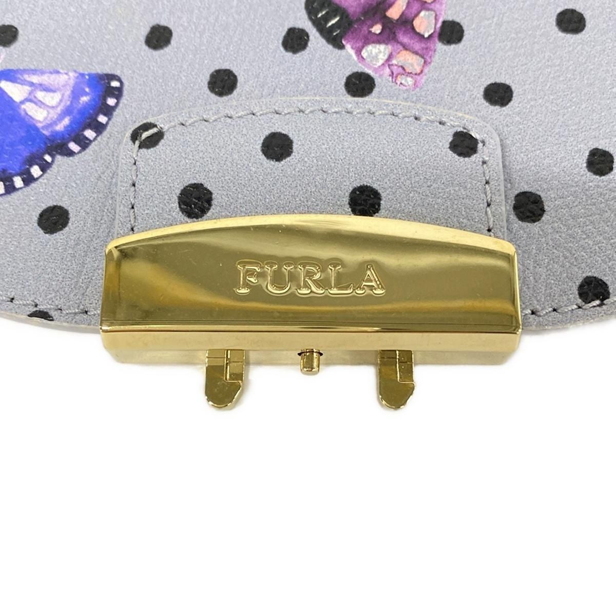 FURLA(フルラ) 小物 - グレー×黒×マルチ メトロポリスカスタマイズ用フラップ/ドット柄/バタフライ(蝶) レザー - メルカリ