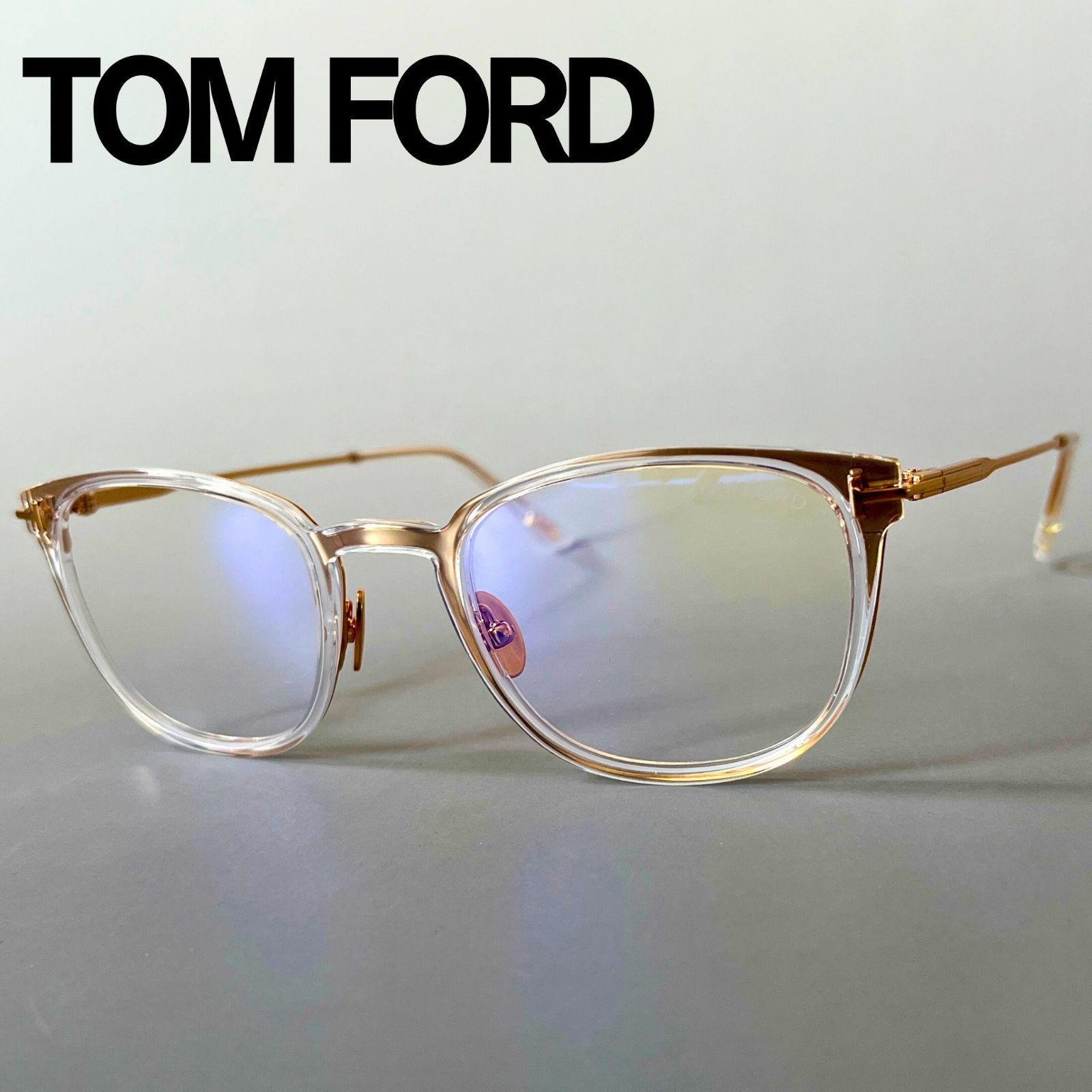 トムフォード メガネ ウェリントン クリア ゴールド 金 日本人企画 メガネ トムフォード TOM FORD ウェリントン クリア ゴールド 新品