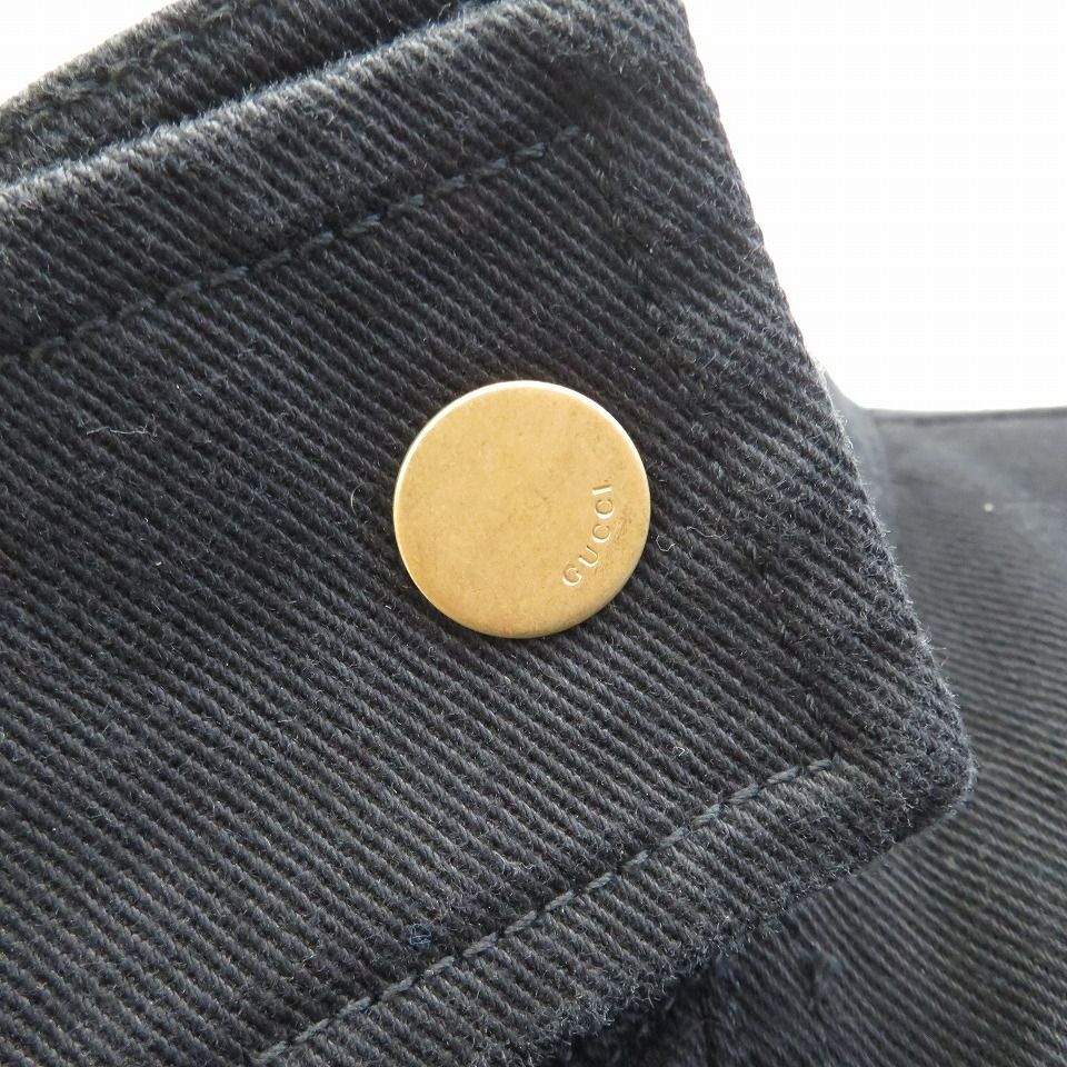 グッチ GUCCI イタリア製 ライダース デニム ジャケット ロゴボタン