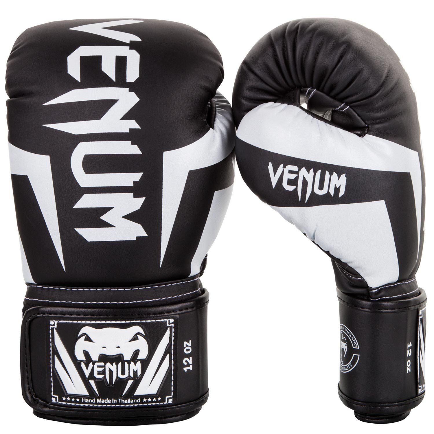 Venum Elite ボクシング グローブ - ブラック|ホワイト - 16オンス