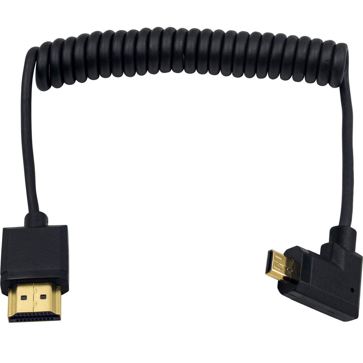 Acsoon Seemo \u0026 マイクロ HDMI - HDMI コイル ケーブルATOMOSL字型Mic