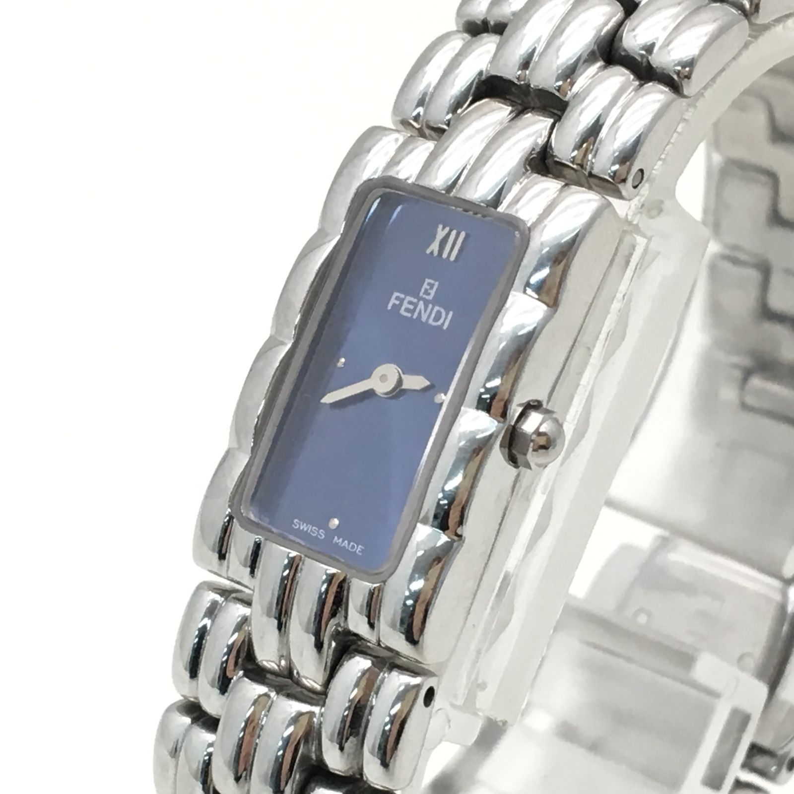 フェンディ 660L 腕時計 ブルー文字盤 シルバー 稼働品 - 時計